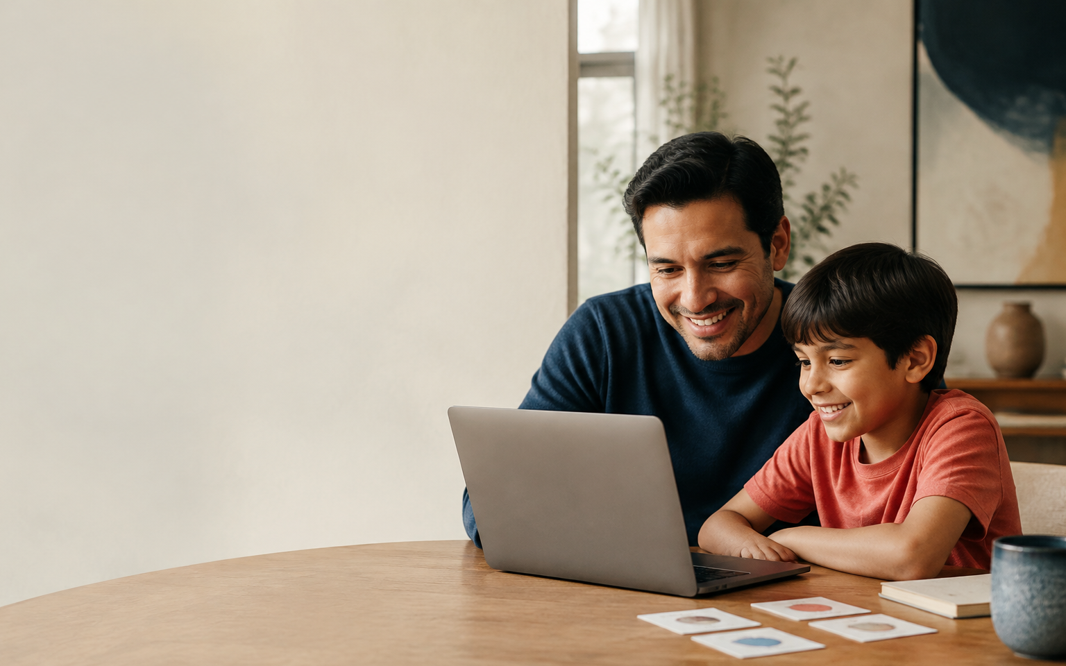 Una familia aprendiendo inglés desde casa con H&C Language Academy